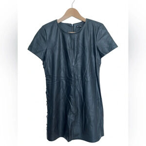 Zara faux leather dress with lace-up details size medium